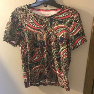 Croft & Barrow paisley t-shirt (Size S)